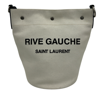 Rive Gauche Bucket Large, 690&euro;, Bolso, Beige/Negro, Lona - General, Vista frontal